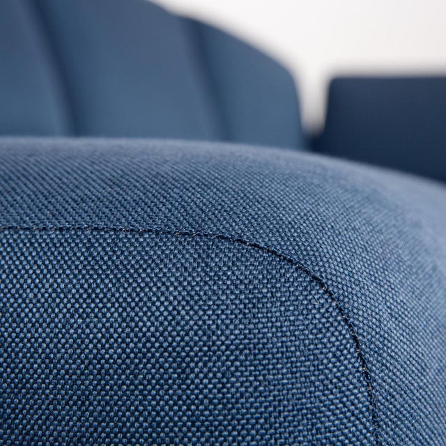 Modern Tyme Fabric & Wood Corner Sofa in Blue from MYCS For Sale - Image 3 of 14