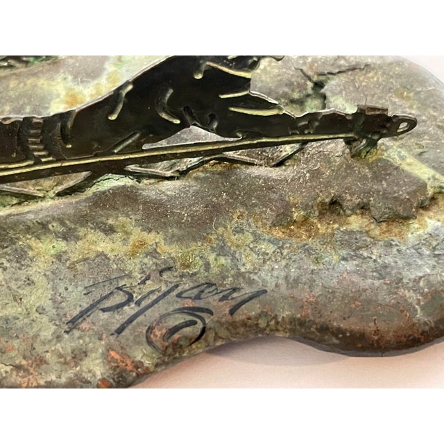 1960s Bijan Bronze Sledder Sculpture For Sale - Image 11 of 11