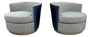 Kravet Provo Swivel Chairs, a Pair