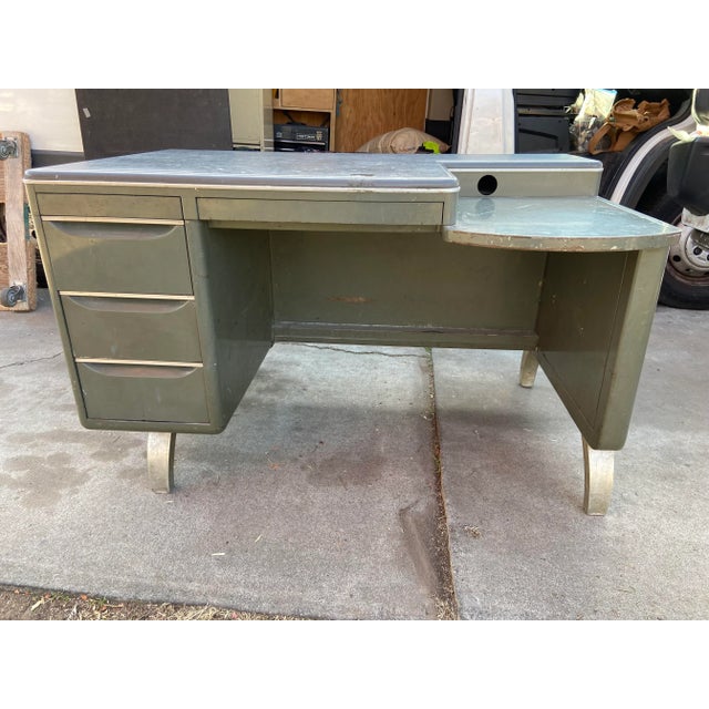 1950s General Fireproofing Company Vintage Metal Tanker Desk Chairish