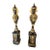 Late 19th Century Black and Gold Painted Carved Vase Statues - Set of 2 For Sale