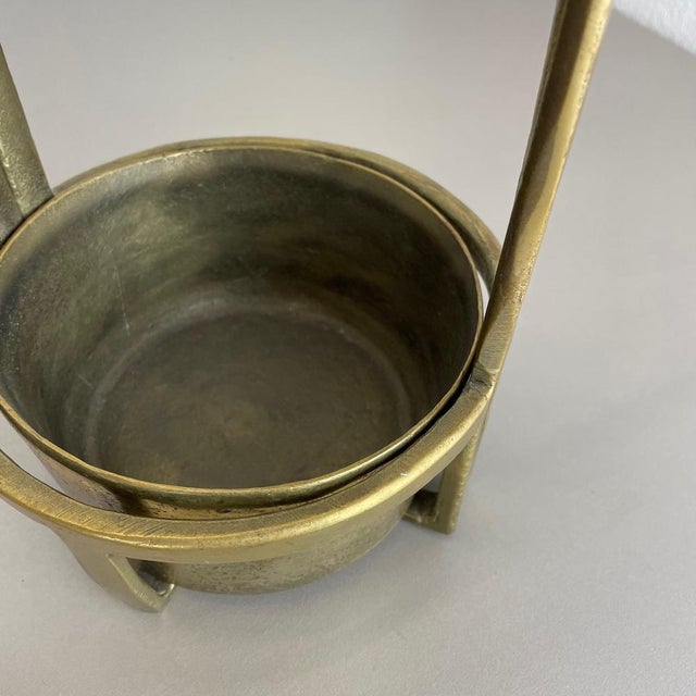Hollywood Regency Brutalist Brass Umbrella Stand, Italy, 1970s For Sale - Image 6 of 18