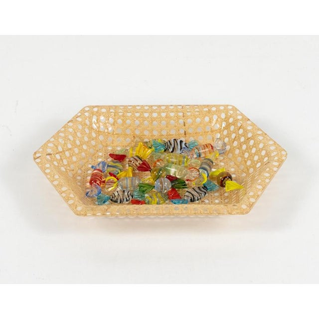 Vide-Poche in Acrylic Glass and Rattan from Christian Dior, 1970s For Sale - Image 8 of 12