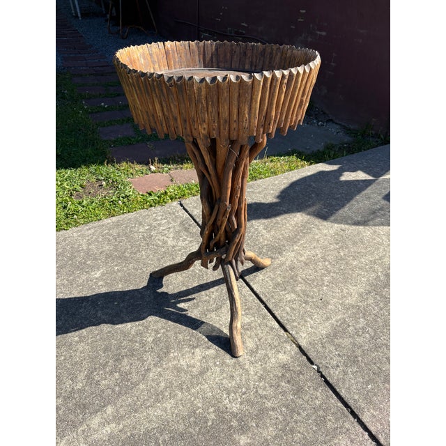 Rustic Antique Carved Twig Table For Sale - Image 3 of 6