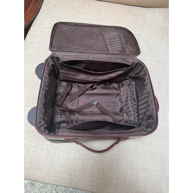 Embossed Crocodile Leather Trolley Luggage, Maroon For Sale - Image 4 of 13