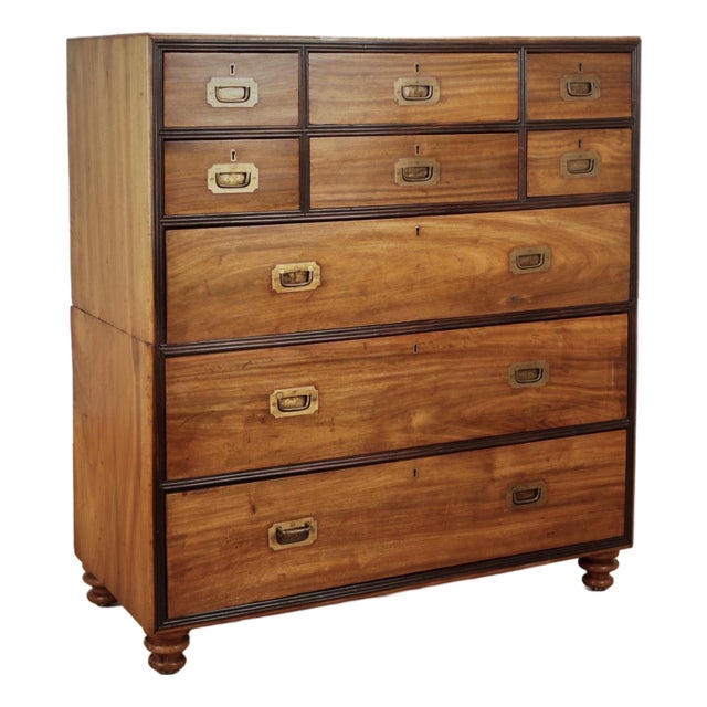 Antique British Colonial Campaign Chest For Sale