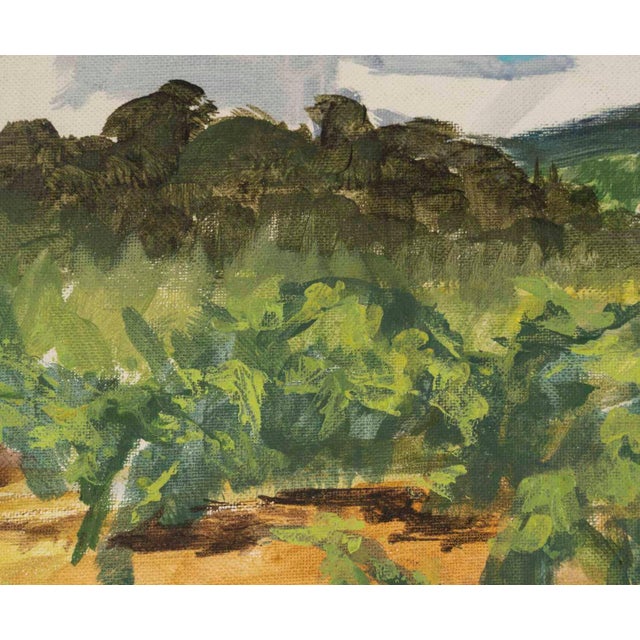 Evelyne Luez, Landscape, Oil on Cardboard For Sale - Image 5 of 8