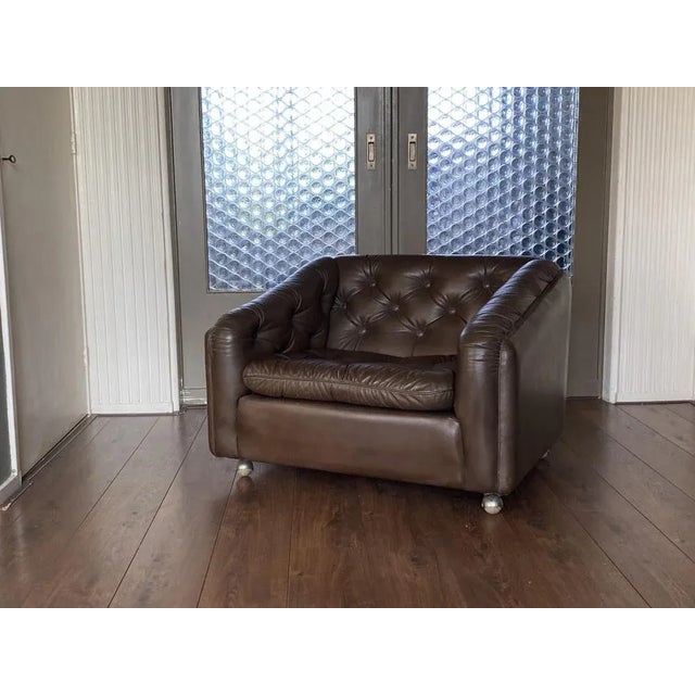 Vintage Leather C610 Lounge Chair by Geoffrey Harcourt for Artifort, 1960s For Sale - Image 10 of 13