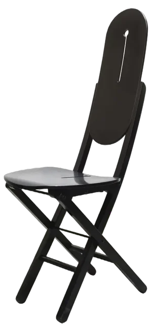 Folding Chair in Black Stained Wood