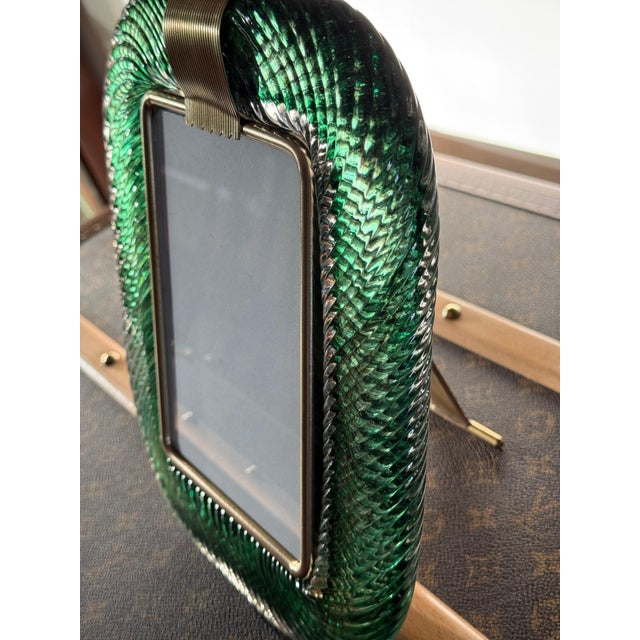 Olive Green Murano Glass Photo Frame, 2000s For Sale - Image 3 of 15