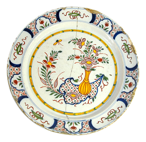 Antique 18th Century Dutch Ceramic Delft Plate