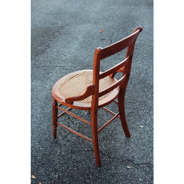 French Country Early 20th Century Vintage French Country Brown Cane Side Chair For Sale - Image 3 of 7