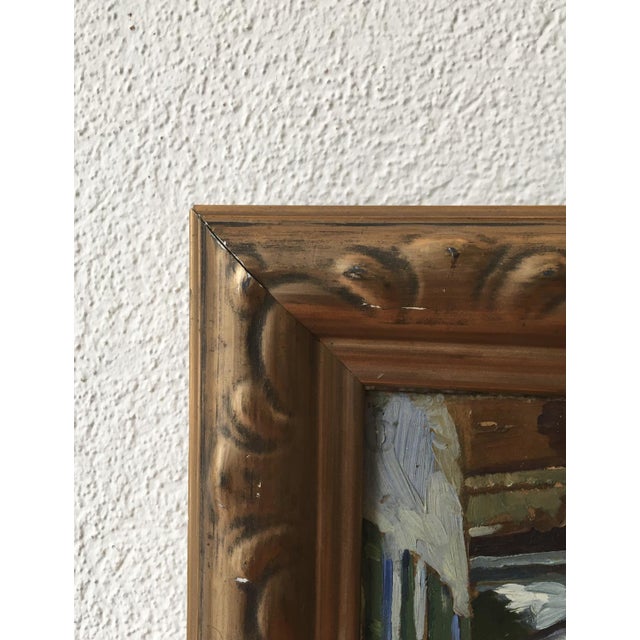 W. Scherer, Village dans les Alpes, Oil on Cardboard, Framed For Sale - Image 7 of 10