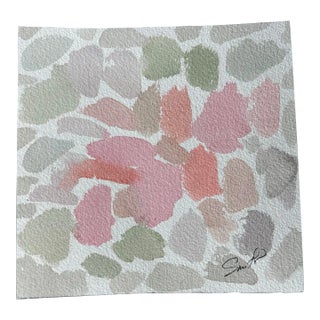 Original Watercolor Abstract by Nancy Smith “Terrazzo Dreams” For Sale