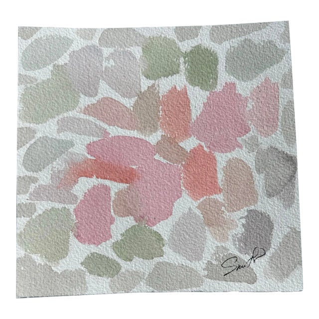 Signed Original Watercolor Abstract by Nancy Smith “Terrazzo Dreams” For Sale