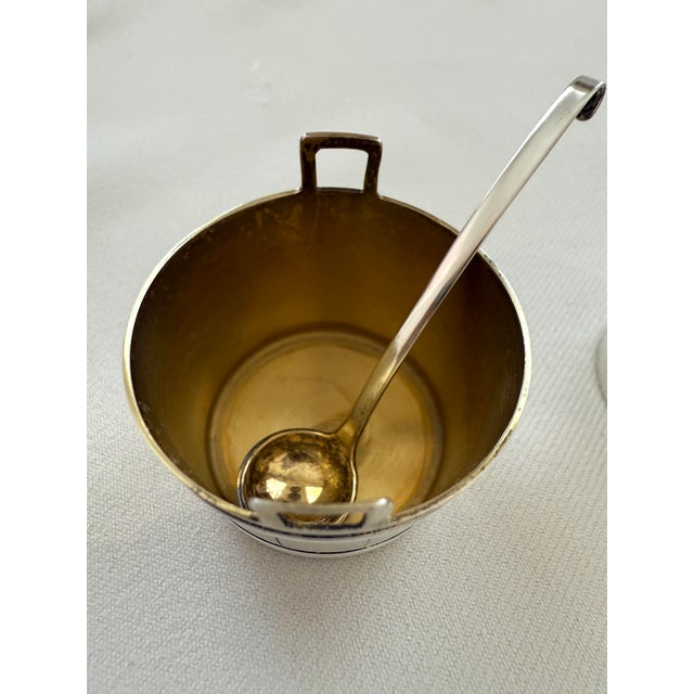 Tiffany & Co Antique Sterling Basket Form Salt Cellars With Spoons For Sale In Miami - Image 6 of 12