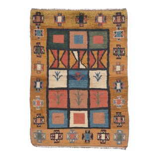 Late 20th Century Vintage Persian Shiraz Tribal Rug, 03'07 X 04'11 For Sale