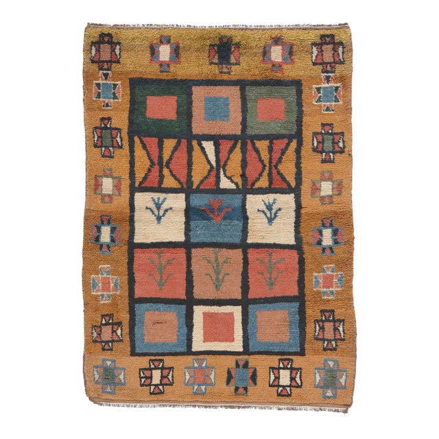 Late 20th Century Vintage Persian Shiraz Tribal Rug, 03'07 X 04'11 For Sale