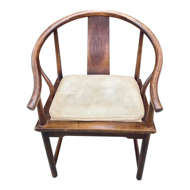 Mid 20th Century Michael Taylor for Baker Asian Inspired Horseshoe Back Single Chair For Sale