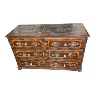 1900-1909 Eastern German Folk Art Marriage Chest For Sale