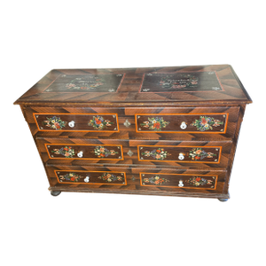 1900-1909 Eastern German Folk Art Marriage Chest