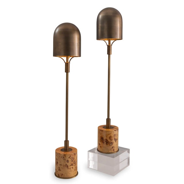 Port 68 Oppa Burlwood Buffet Lamp, Set of 2 For Sale - Image 4 of 4
