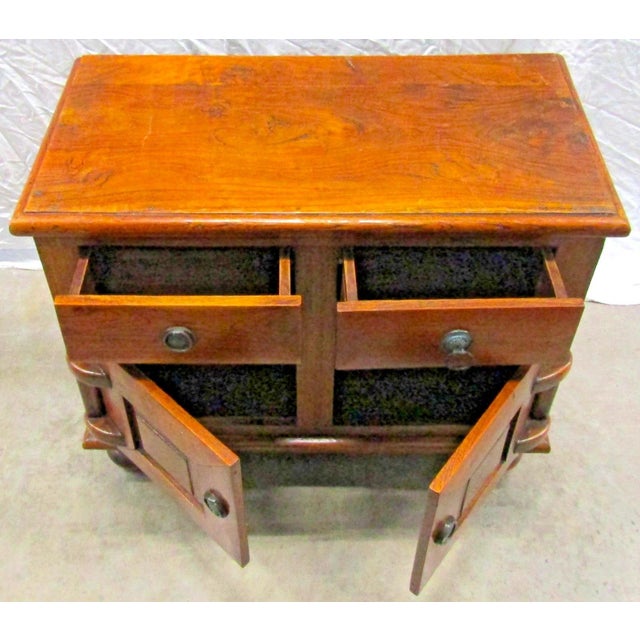 Matched Pair of Antique Dutch Colonial 19th Century Teak Nightstand/End Tables For Sale - Image 11 of 16
