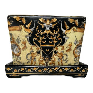 Vintage Ceramic United Wilson (Juwc) Renaissance Revival Planter & Tray For Sale