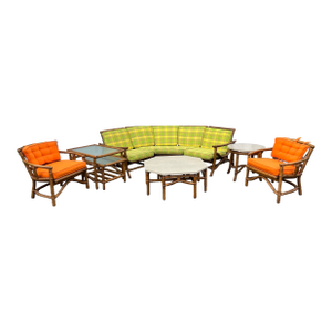 Vintage Ficks Reed Corner Sofa Set 7 Pcs.
