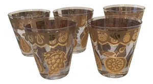 1960s Culver “Florentine” Old Fashioned Glasses - Set of 5