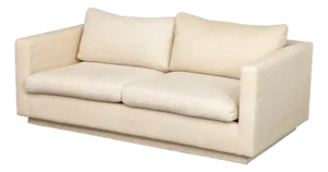 Modern White Upholstered Two-Seat Sofa