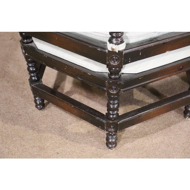 Black Mid 20th Century Pair of Antique Corner Chairs - 2 Pieces For Sale - Image 8 of 9