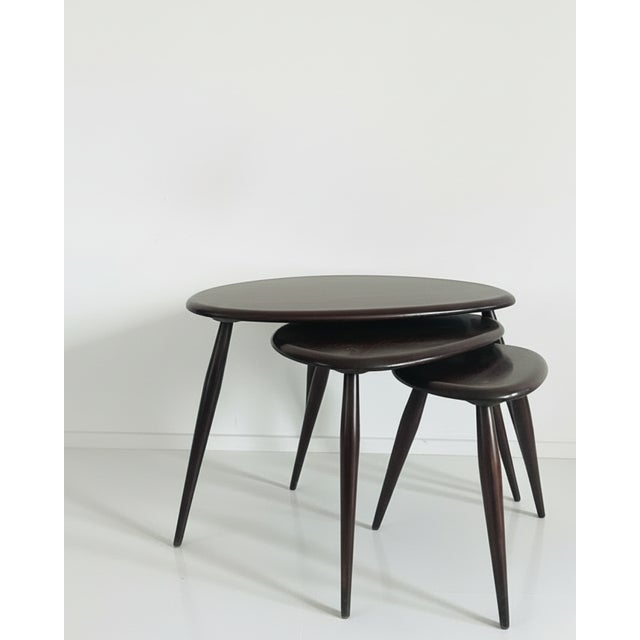 Pebble Nesting Tables from Ercol, 1960s, Set of 3 For Sale - Image 13 of 13