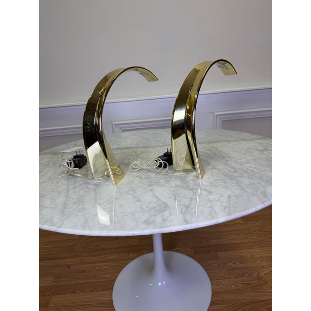 2010s Pair of Kartell Metallic Gold "Taj Mini" Led Table Lamps by Ferruccio Laviani For Sale - Image 5 of 7