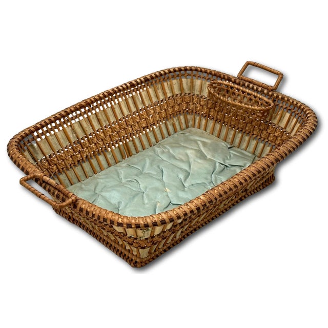 Exceptional Late 19th Century Antique Victorian Hand Woven Wicker Sweetgrass & Satin Sewing Basket Possibly Shaker Made For Sale In Boston - Image 6 of 12