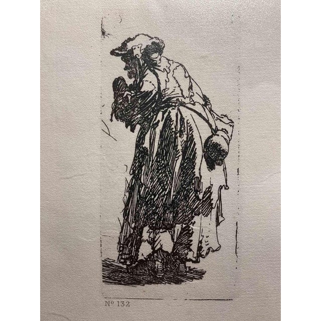 Old Beggar Woman with a Gourd is an engraving on ivory-colored paper realized by Charles Amand Durand (1831-1905) after an...