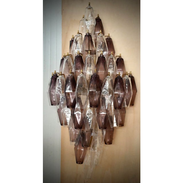 Mid-Century Violet and Transparent Murano Glass Wall Light, 2000s For Sale - Image 9 of 9