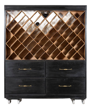 English Ebonized Beech Haberdashery Cabinet, 1920