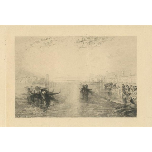 A. Brunet-Debaines, Gondolas on the Venetian Lagoon, 1880, Etching For Sale - Image 9 of 9