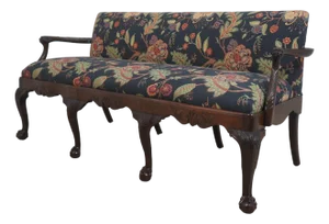 Antique English Georgian Clawfoot Mahogany Settee