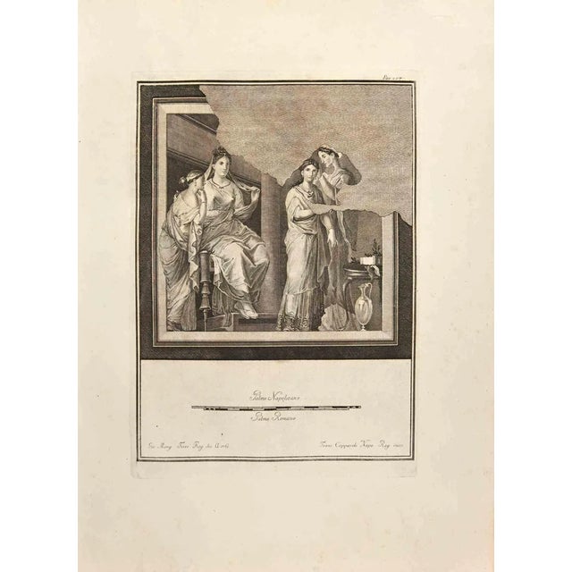 Francesco Cepparoli, Ancient Roman Fresco, Etching, 18th Century For Sale