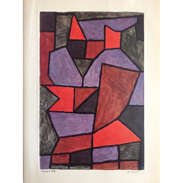 Paper Paul Klee Vintage 1960 1st Edition Modernist Lithograph Print " Double " 1940 For Sale - Image 7 of 9