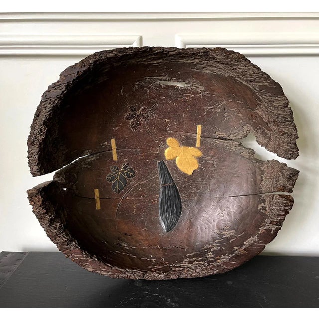 Antique Japanese Lacquered Wood Wabi-Sabi Bowl For Sale - Image 12 of 13