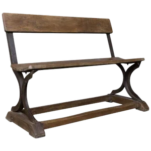 1900s Vintage Iron and Wood Bench