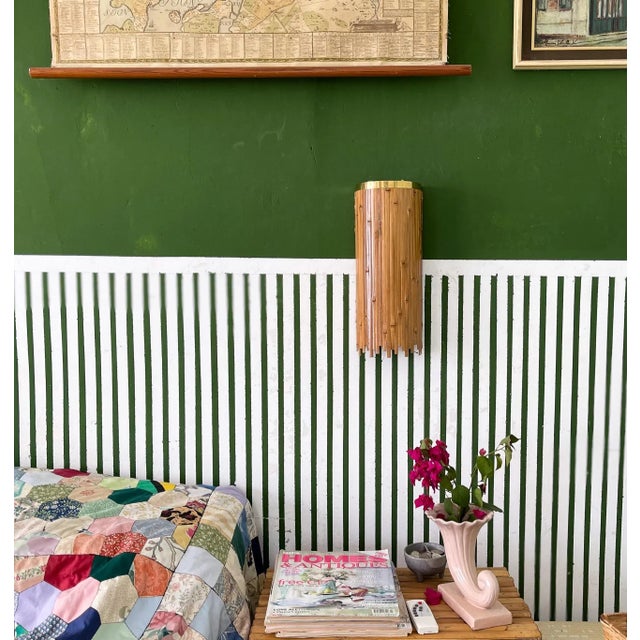 Bamboo Wall Lamp For Sale - Image 4 of 5