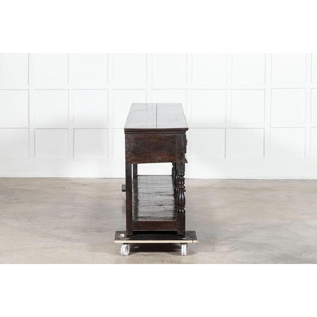 Wood Large English Oak Potboard Dresser Base, 1780s For Sale - Image 7 of 16