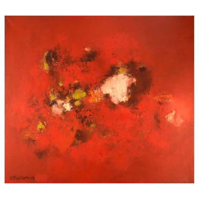 Veikko Kallinen, Abstract Composition, Oil on Canvas, 1960s-1970s For Sale