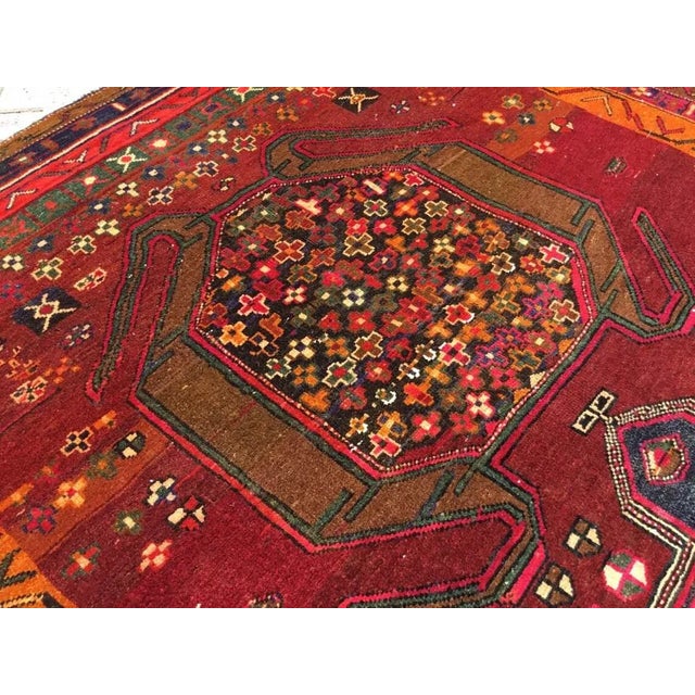 Mid-Century Modern Burnt Orange Vintage Turkish Wide Rug Runner - 56" X 124" For Sale - Image 3 of 10