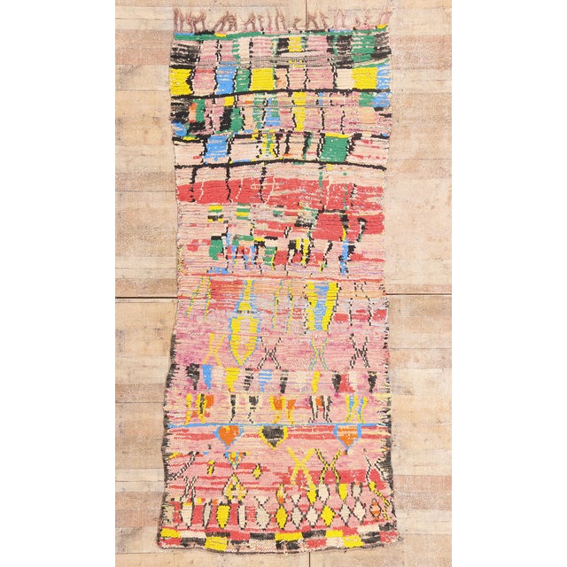 Vintage Boujad Boucherouite Moroccan Rug, 03'07 X 08'06 For Sale - Image 10 of 10