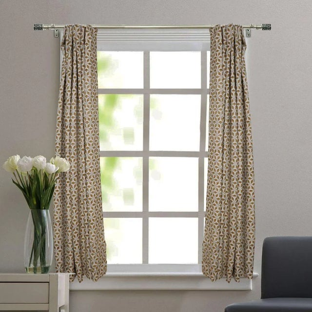 Art Deco Fabdivine Block Print Viscose Coloured Linen Ring Curtain Shatkon Size- 54"Wx63"L For Sale - Image 3 of 7